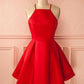 Blau/lila/rot süßes kurzes Satin-Ballkleid Homecoming-Kleid Geburtstagsparty-Kleid gh805