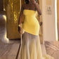 girlhomeshops-Yellow Elegant Mermaid Slim Long Chiffon Prom Dress Graduation Dress gh5930