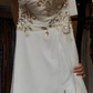 Spaghetti Strap White Chiffon Prom Dress Sweetheart Neck Beaded Sequin Embroidery High Slit Formal Evening Gown gh9809