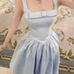 girlhomeshops-Brautjungfernkleid/Geburtstagskleid rosa/blaue Schleife, schlichtes und modisches Cinderella-Feenkleid gh5743