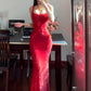 Red purple sequin long shiny elegant Prom dress formal graduation dress gh6628
