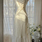 Elfenbeinweißes romantisches, modisches, elegantes, exquisites Spitzen-Ballkleid aus Chiffon, langes Abendkleid für Geburtstage/Hochzeitsgäste/Urlaubspartys, Ballkleid, Valentinstags-Date-Kleid, gh4028