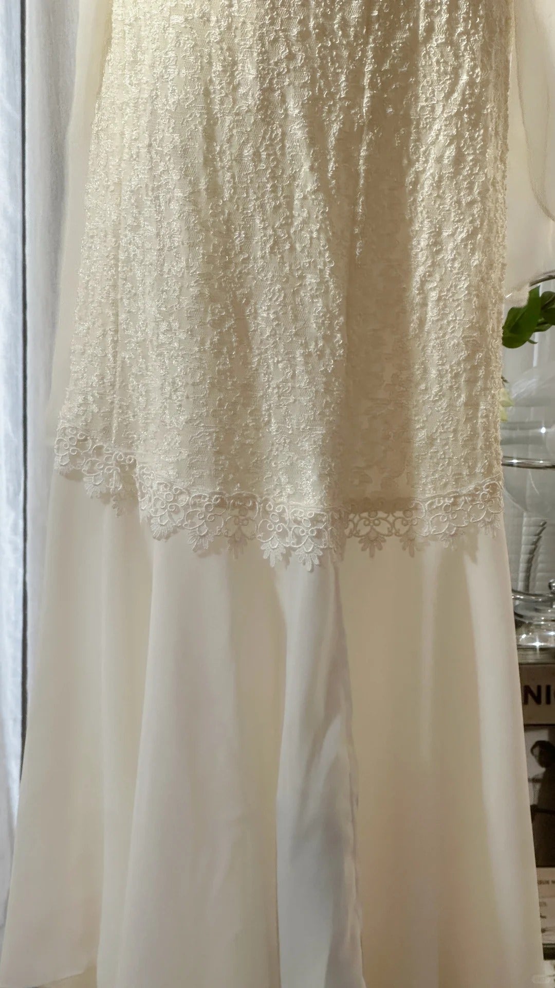 Elfenbeinweißes romantisches, modisches, elegantes, exquisites Spitzen-Ballkleid aus Chiffon, langes Abendkleid für Geburtstage/Hochzeitsgäste/Urlaubspartys, Ballkleid, Valentinstags-Date-Kleid, gh4028