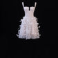Girlhomeshops-Pink Feather Exquisite Beaded Short Tulle Homecoming Dress Birthday Party Dress gh5377