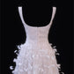 Girlhomeshops-Pink Feather Exquisite Beaded Short Tulle Homecoming Dress Birthday Party Dress gh5377
