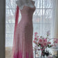 Rosa Farbverlauf Luxus Wunderschöne Retro Mode Exquisite Perlen Lange Chiffon Ballkleid Geburtstag Party Kleid Abendkleid Ballkleid gh3974