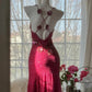 Pink Gorgeous Elegant Romantic Exquisite Beaded Sequin Midi/Short Chiffon Ball Gown Evening Dress Birthday/Wedding Guest Party Dress Prom Dress gh4019