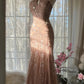 Rosa Luxus wunderschöne elegante romantische exquisite Perlen lange Chiffon Ballkleid Abendkleid Partykleid Ballkleid Valentinstag Datum Kleid gh4047