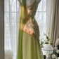Grün Elegant Romantisch Zarte Blumen Perlen Spaghettiträger Lang Chiffon Homecoming Ballkleid Abendkleid Geburtstags-/Hochzeitsgast-/Feiertagspartykleid Ballkleid gh4024