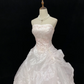 Blush Pink Strapless Vintage Romantic Gown, Cinched Waist, Voluminous Skirt With Lace Trim, Wedding Dress & Bridal Gown gh8151