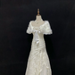 Off White Strapless Elegant Long Romantic Gown, Beaded Decoration, Cinched Slim Waist, Wedding Dress & Bridal Gown gh8106