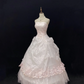 Blush Pink Strapless Vintage Romantic Gown, Cinched Waist, Voluminous Skirt With Lace Trim, Wedding Dress & Bridal Gown gh8151