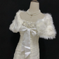 Off White Strapless Elegant Long Romantic Gown, Beaded Decoration, Cinched Slim Waist, Wedding Dress & Bridal Gown gh8106