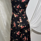 Sexy Vintage Short Prom & Evening Party Dress, Black Base With Pink Print, Sleeveless, Fitted Waist Slim Silhouette gh8566
