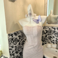 Light Pink Strapless Waist-Cinched Figure-Flattering Bodycon Sexy Elegant Romantic Dress, Wedding Gown gh7768