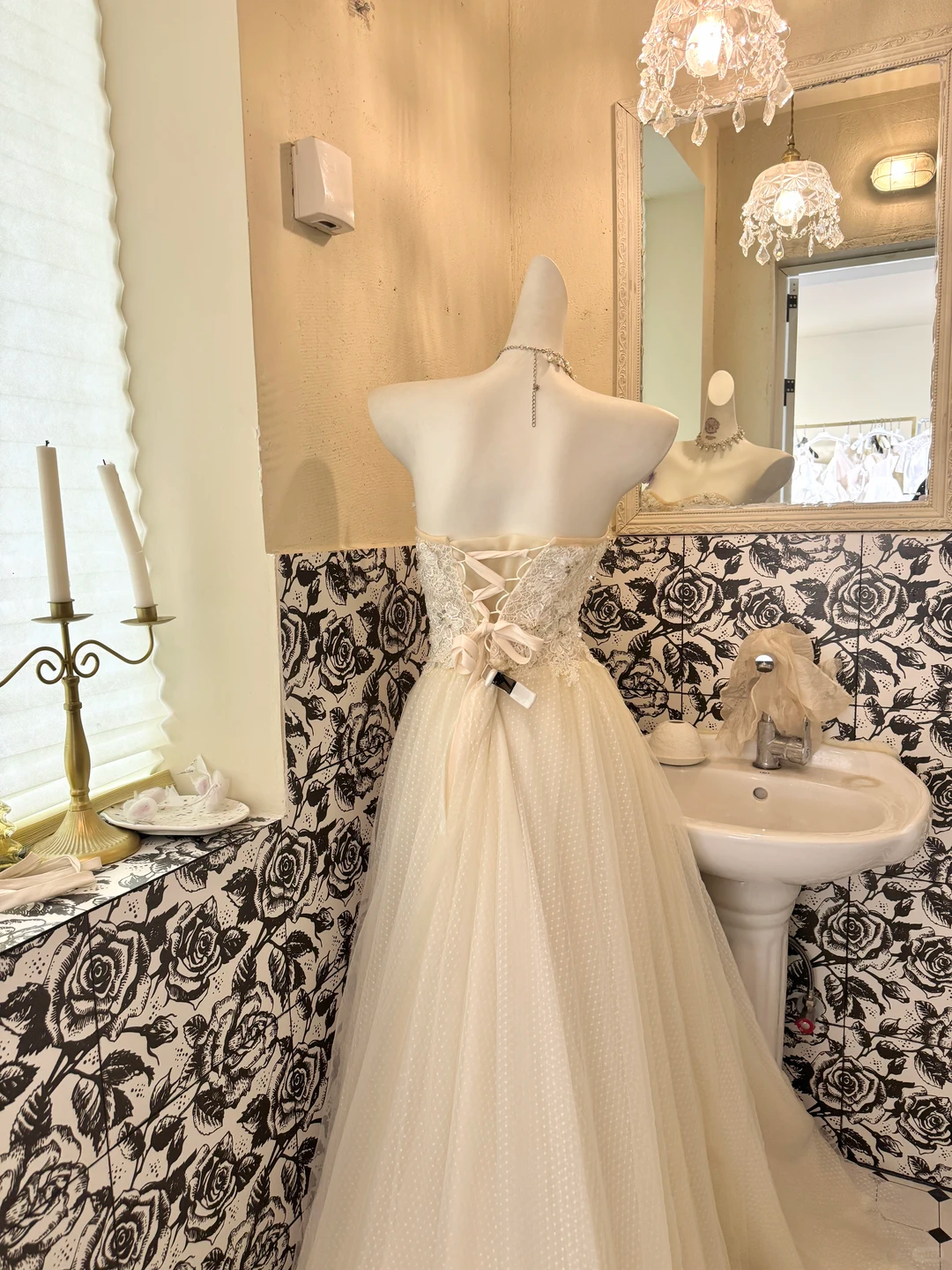 Ivory Strapless Embroidered Waist-Cinched Full Flared Skirt Long Romantic Dress, Wedding Gown gh7763