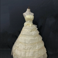 Butter Yellow Spaghetti Strap Romantic Gown, Cinched Waist, Voluminous Princess Skirt, Wedding Dress & Bridal Gown gh8237