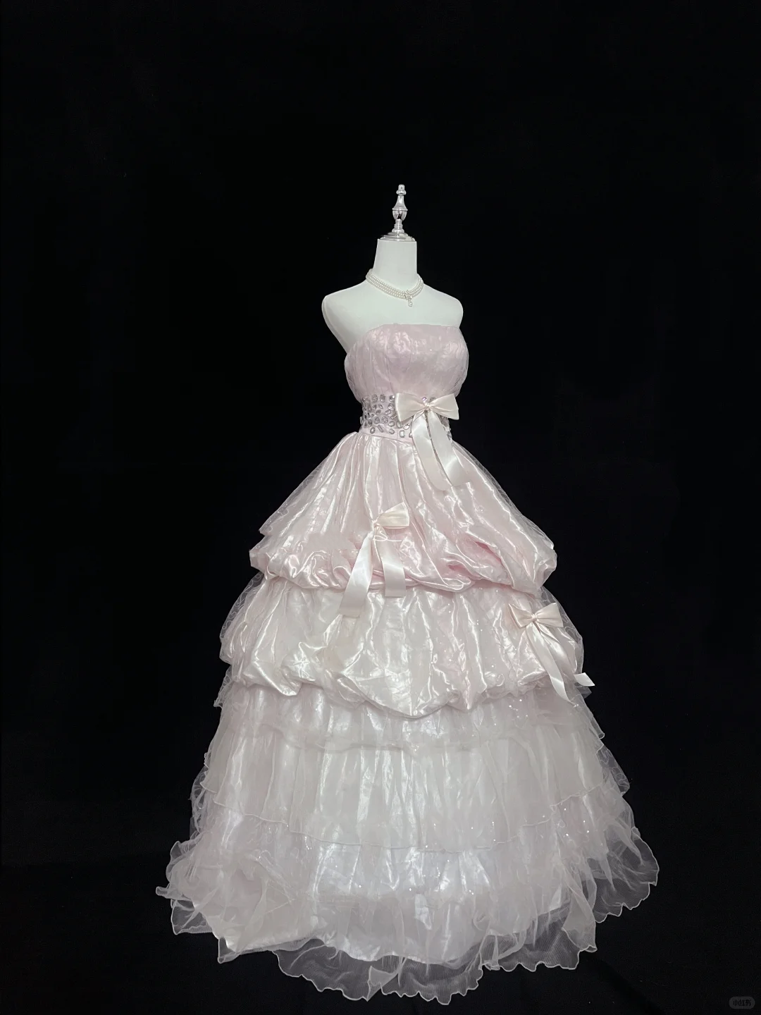 Blush Pink Strapless Cinched Waist Voluminous Elegant Princess Skirt Romantic Dress, Wedding Gown gh8018