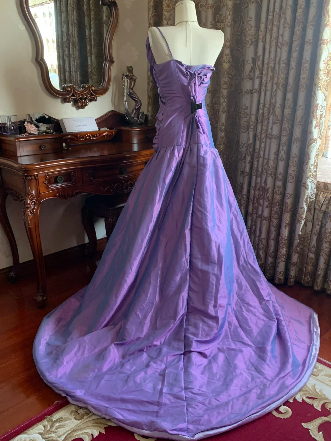 Light Purple One-Shoulder Spaghetti Strap Waist-Cinched Mermaid Skirt Prom Dress, Evening Gown, Graduation Party Dress gh7253