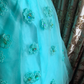 Lake Blue Spaghetti Strap Waist-Cinched Voluminous Skirt Prom Dress, Evening Ball Gown, Birthday Party Gown gh7282