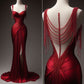 Girlhomeshops-Burgunderrote Kleider, Perlenkleider, figurbetonte Kleider, Meerjungfrauenkleider, sexy Kleider, elegante Kleider gh5144