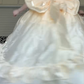 Light Gold Off‑Shoulder Ball Gown, Corset Bodice With 3D Bows, Multi‑Layer Ruffled Satin & Tulle Voluminous Skirt, Princess Formal Dress gh8937