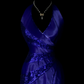 Royal Blue Halter V‑Neck Evening Gown, Diagonal Sequin Embellishment, Fitted Waist, Satin Long Dress With High Side Slit, Formal Prom Party Gown gh8887