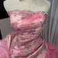 Rosa Blumen Perlen Langes Tüll Ballkleid 16. Geburtstagskleid Quinceanera Kleid gh4736