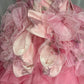 Rosa Blumen Perlen Langes Tüll Ballkleid 16. Geburtstagskleid Quinceanera Kleid gh4736