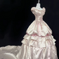Blush Pink Vintage Royal Style Cinched Waist Voluminous Elegant Skirt Luxury Long Romantic Dress, Wedding Gown gh8019