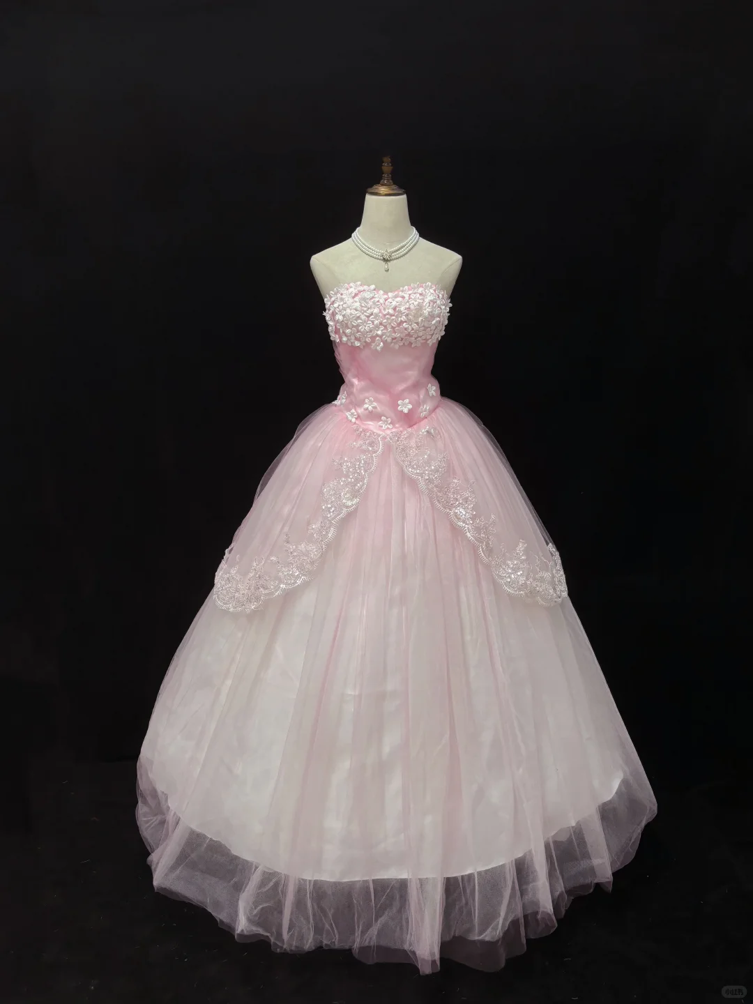 Gradient Blush Pink Strapless Romantic Gown, Cinched Waist, Voluminous Princess Skirt, Wedding Dress & Bridal Gown gh8193