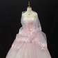 Gradient Blush Pink Strapless Romantic Gown, Cinched Waist, Voluminous Princess Skirt, Wedding Dress & Bridal Gown gh8193