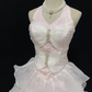 Blush Pink Halter Long Romantic Gown, Cinched Waist, Voluminous Tiered Cake Skirt, Wedding Dress & Bridal Gown gh8153