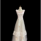 Blush Pink Vintage Rose Lace Romantic Wedding Dress, Cinched Waist, Voluminous Elegant Skirt gh8334