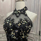 ✨Girlhomeshops - Robe de soirée longue en tulle à fleurs noires et strass gh4984