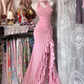 Light Pink Halter Fitted Waist High Split Formal Evening Prom Dress gh7211