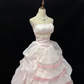 Blush Pink Strapless Cinched Waist Voluminous Tiered Princess Skirt Romantic Dress, Wedding Gown gh8070