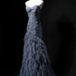 Strapless Unique Designed Neckline, Waist-Cinched Fitted Bodycon Sexy Mermaid Evening Dress, Fairy Gown, Romantic Gown gh7480