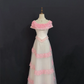 Pink Off-the-Shoulder Long Elegant Romantic Gown, Fitted Waist, Fluffy Princess Skirt, Wedding Dress & Bridal Gown gh8285