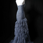 Strapless Unique Designed Neckline, Waist-Cinched Fitted Bodycon Sexy Mermaid Evening Dress, Fairy Gown, Romantic Gown gh7480