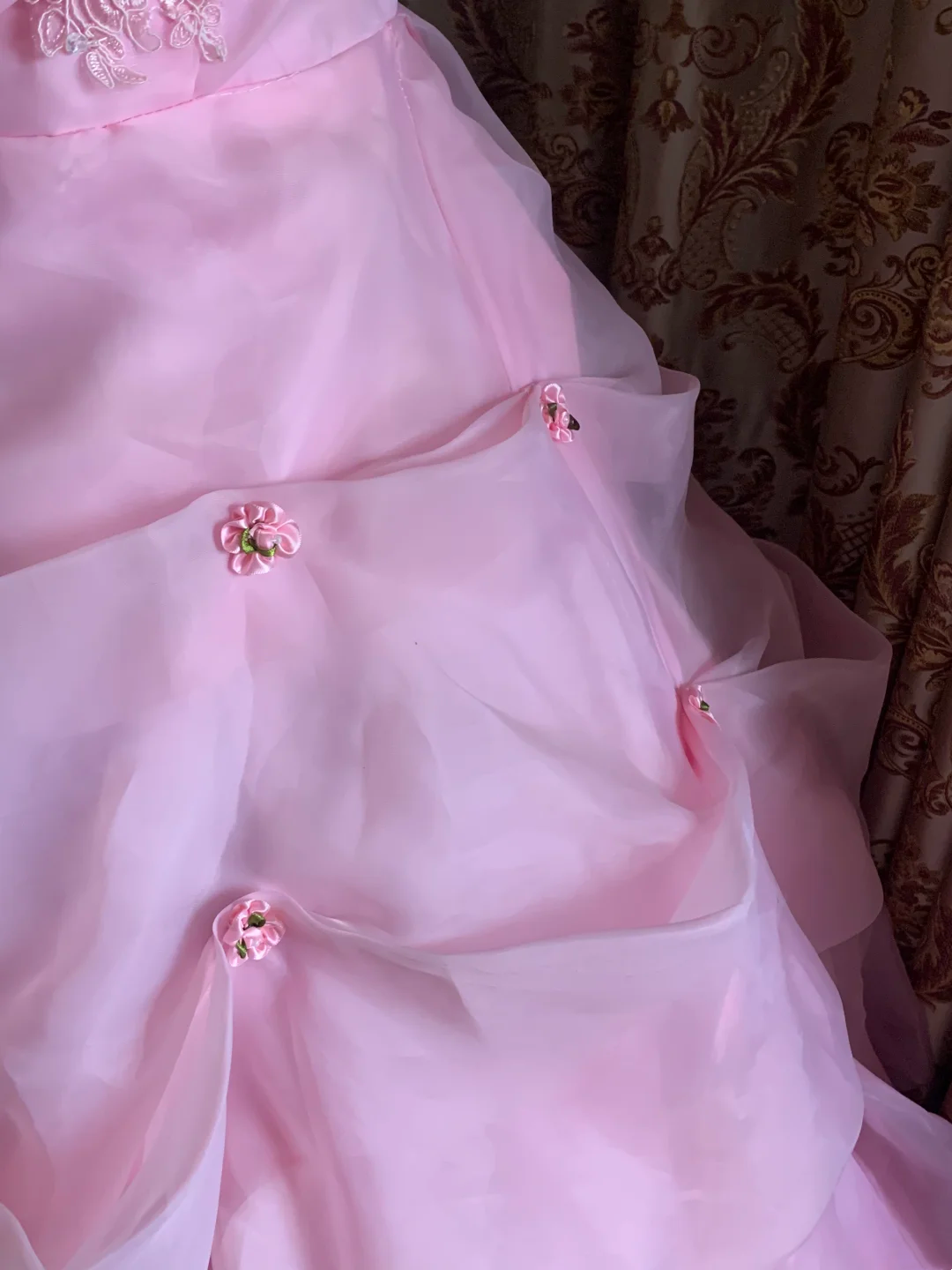 Light Pink Strapless Waist-Cinched Voluminous Skirt Prom Dress, Birthday Gown, Graduation Gown gh7255