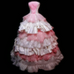 Light Pink Strapless Waist-Cinching Tiered Cake Skirt Prom Gown, Evening Formal Dress, Birthday Party Gown gh7331