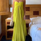 Robe de soirée longue en mousseline de soie élégante à la mode jaune robe de soirée pour invités de mariage gh3430