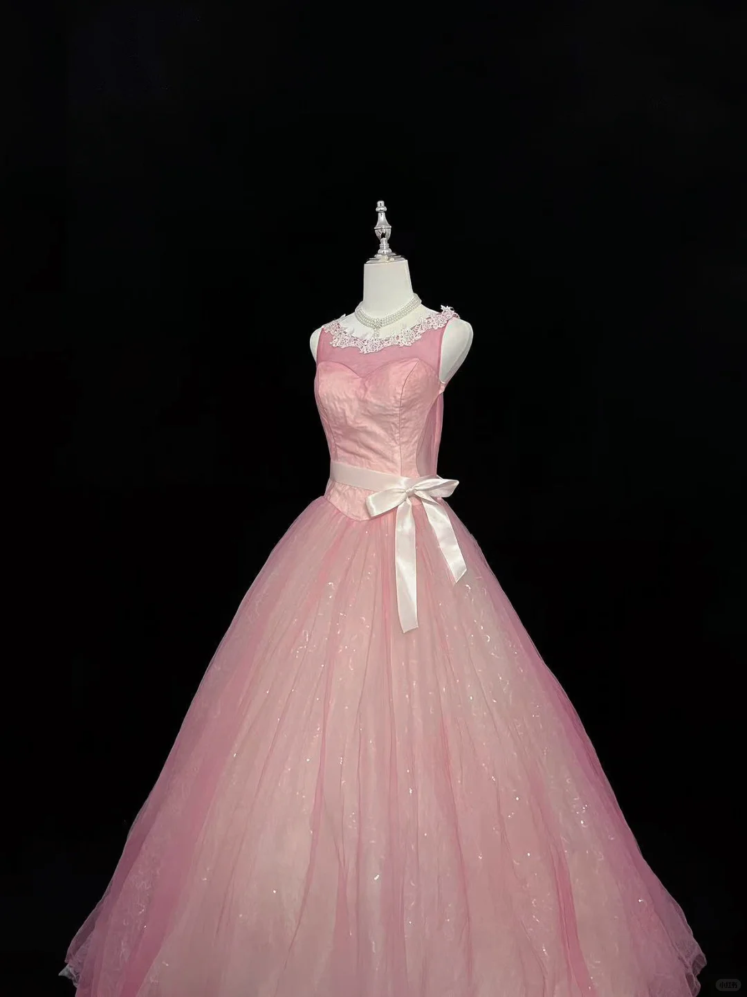 Blush Pink Sleeveless Cinched Waist Voluminous Full Swing Skirt Long Romantic Dress, Wedding Gown gh8021