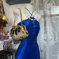 Royal Blue Halter Slim Bodycon Mermaid Hem Formal Long Evening Prom Dress gh7212