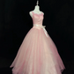 Blush Pink Sleeveless Cinched Waist Voluminous Full Swing Skirt Long Romantic Dress, Wedding Gown gh8021