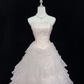 Lavender Strapless Cinched Waist Voluminous Skirt Elegant Romantic Dress, Wedding Gown gh8071
