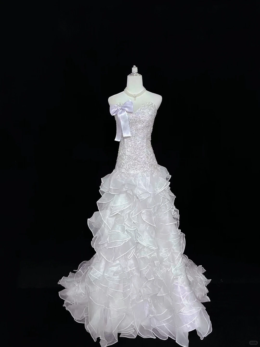 Lavender Strapless Cinched Waist Rhinestone Fitted Sexy Long Elegant Romantic Dress, Wedding Gown gh7975