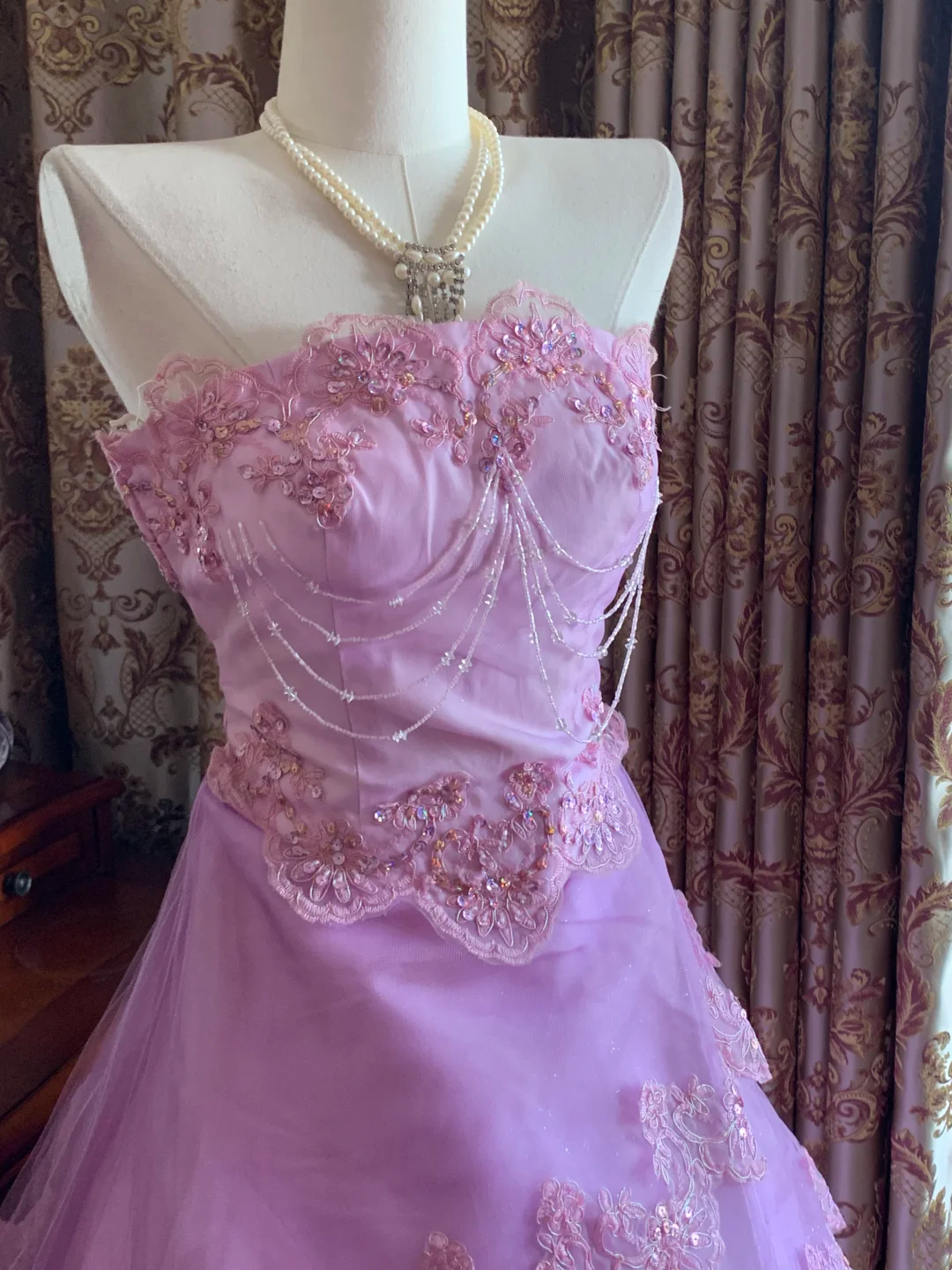 Lilac Strapless Waist-Cinched Voluminous Skirt Prom Dress, Birthday Ball Gown, Evening Party Gown gh7285