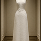 ✨Girlhomeshops-White Sleeveless Textured Qipao Midi Dress with Mandarin Collar gh10533